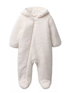 Zara Cream Hooded Sherpa Footed One-Piece